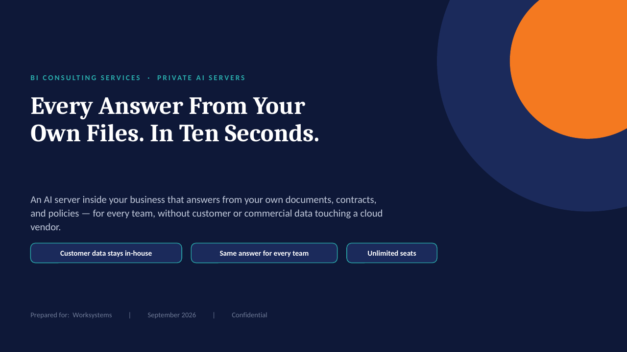 Private AI on your own server — slide 1 of 14